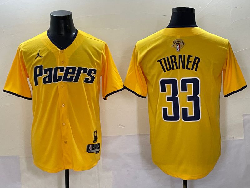 Men 2025 Indiana Pacers #33 Turner Yellow Joint Name NBA Jersey style 26->indiana pacers->NBA Jersey